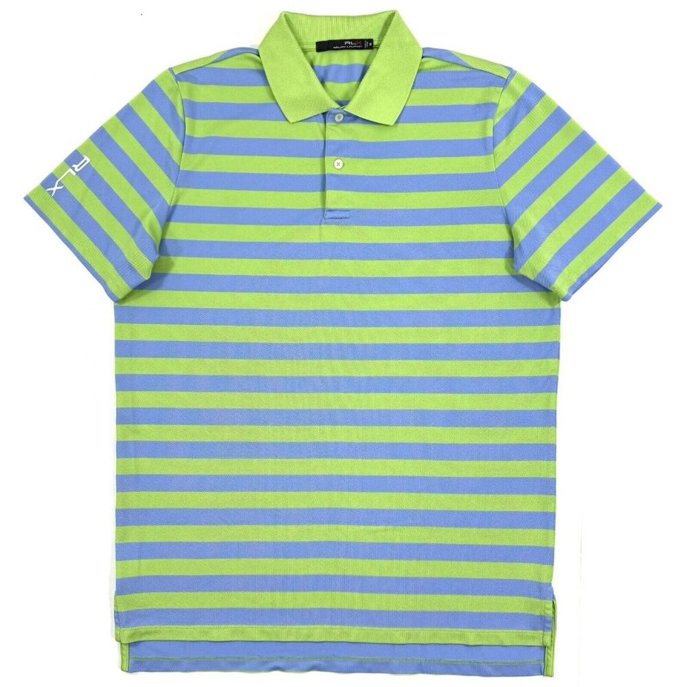 RLX Ralph Lauren Golf Polo Shirt Mens Size Medium Stripe Pique Performance